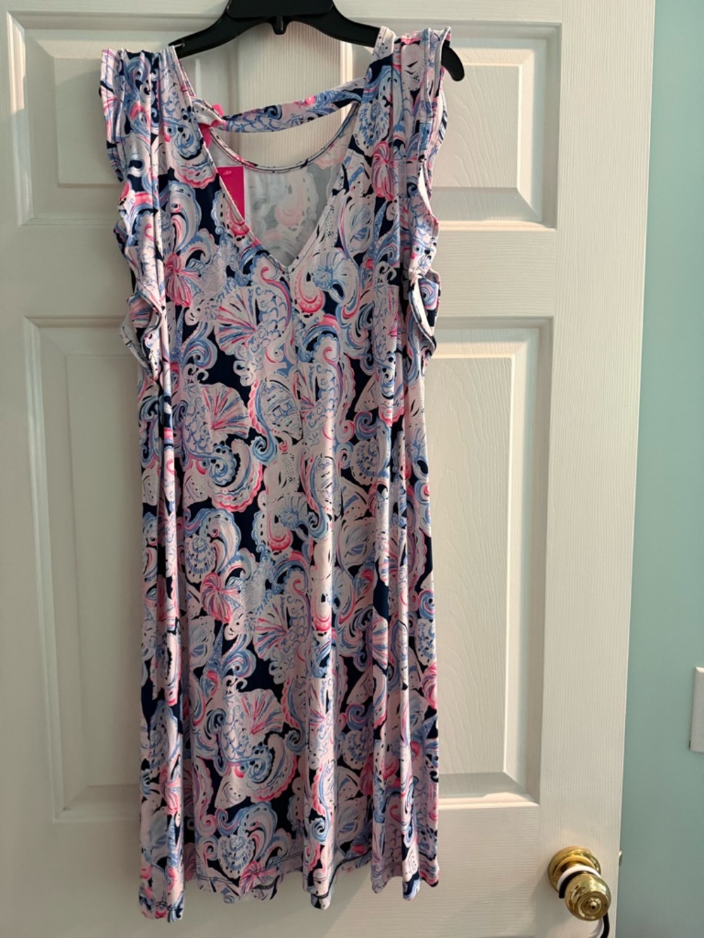 Lilly Pulitzer Navy, Pink & Light Blue Paisley Sleeveless dress. NWT